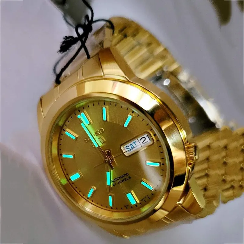 Seiko 5 Men's  Automatic Yellow Gold-tone Premium Watch | SNKK20K1